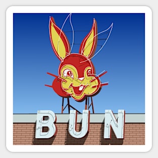 Bun sign with neon tubes Sticker